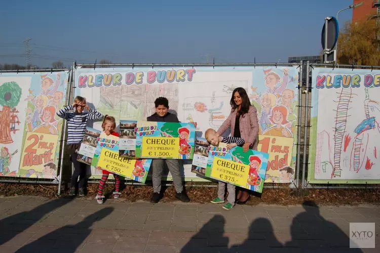 Tekeningen vrolijken bouwhekken Oostzijderpark op