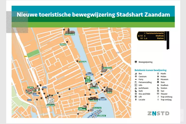 Nieuwe toeristische bewegwijzering in stadshart