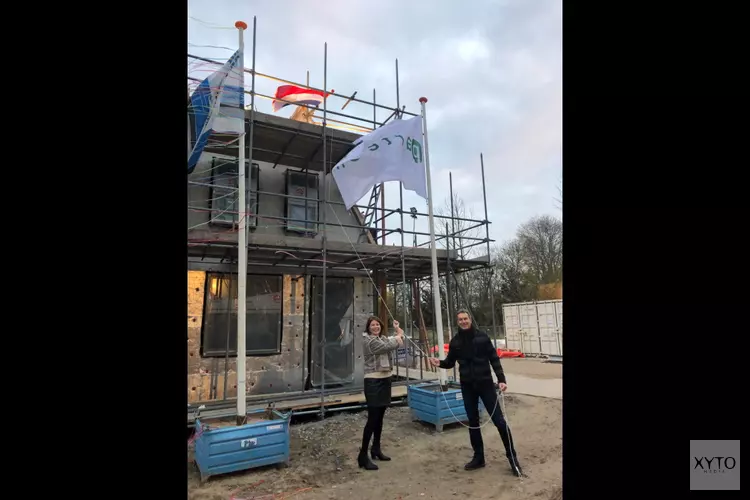 Vlag in top bij het Blok in Krommenie